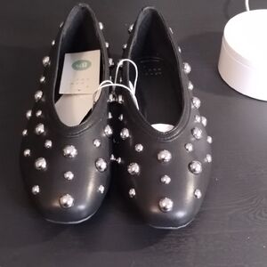 a new day Black Loafers with Metallic Accents